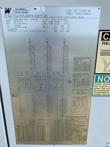 [042251] 30000/50000 KVA, Pri 161000 D, Sec 25000GRDY/14400, 2007, DELTA-STAR, LTC:1