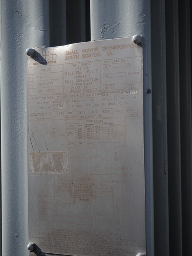 [043889] 3000 KVA, Pri 4160 D, Sec 480Y/277, ABB, COPPER WINDINGS:1