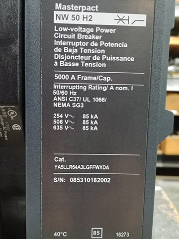 [044053] 5000 Amp, SQUARE 5 MASTERPACT, NW50H2, 480 V., CAT. #YA5LLR64A3LGFFWXDA:1