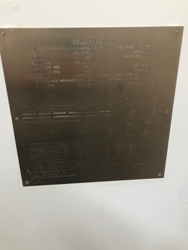 [044105] 10/11.2/12.5/14 MVA, Pri 34400 D, Sec 12470Y/7200, DELTA STAR