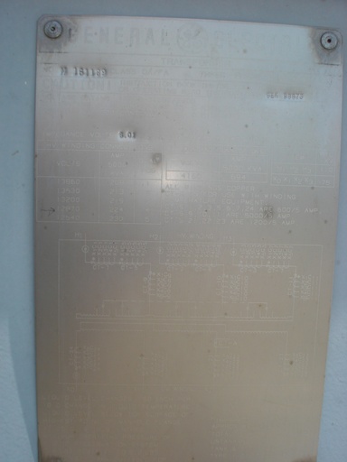 [044208] 4000 KVA, Pri 13200 D, Sec 4160Y/2400, 1991, GENERAL ELECTRIC, COPPER:1