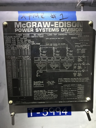 [044420] 12/16/20 MVA, Pri 67000 D, Sec 12470 Y, MCGRAW EDISON W/ LTC