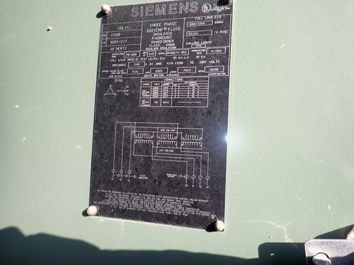 [044494] 3000/3360 KVA, Pri 13200 D, Sec 480 Y, Siemens, Biotemp, 15kv LA, LF/RF: