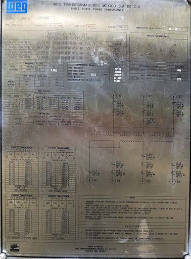 [044508] 30000/56000 KVA, Pri 115000 D, 12470Y/7200, WEG