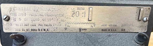 [044640] 2.4 KVA, 2400 V, TYPE JVW-3, GE