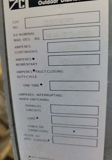 [044671] 2400 Amp, S&C, TYPE 135092R1, 17000 V, GANG OPERATED AIR BREAK SWITCH