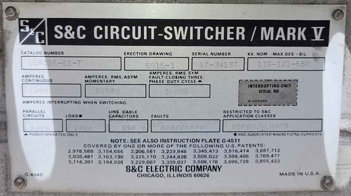 [044676] 1200 Amp, S & C, 115000 V, MARK V CIRCUIT SWITCHER
