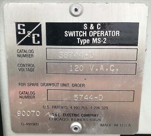 [044793] 600 Amp, S & C, No. MS-2, 15500 V, OUTDOOR INTERRUPT SWITCH