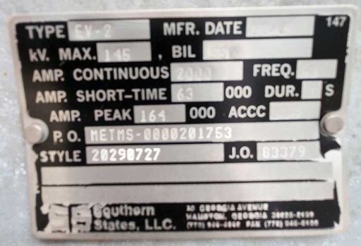 [044968] 2000 AMP, 145 KV SOUTHERN STATES GANG OPERATED AIR BREAK