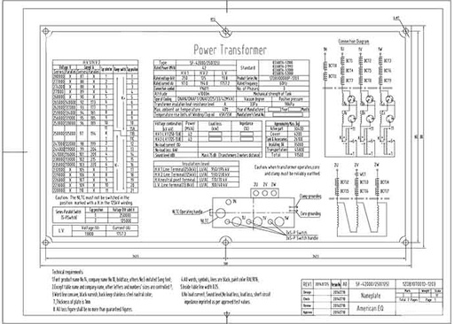 [045259] 42000 KVA, Pri 250000Y X 125000Y, Sec 13800 D, CHINT SUBSTATION TRANSFORMER