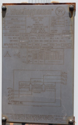 [045859] 5000/6250 KVA 13800D 4160Y/2400, Westinghouse