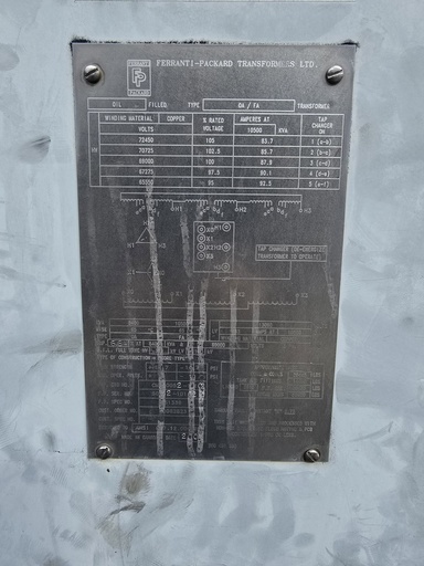 [046087] 8.4/10.5 MVA 69000D - 13090Y Ferranti-Packard Substation Transformer