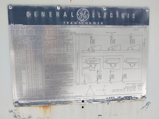 [046568] 21MVA 138000D - 36300GY GE LTC Transformer