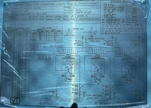 [046955] 16MVA 69000D - 34500Y VA LTC Substation Transformer